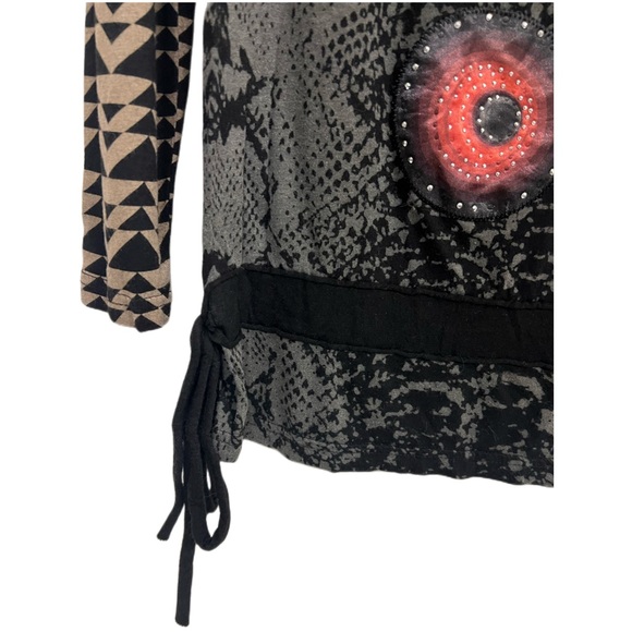 Desigual Long Sleeve Abstract Top Size L - Picture 11 of 13